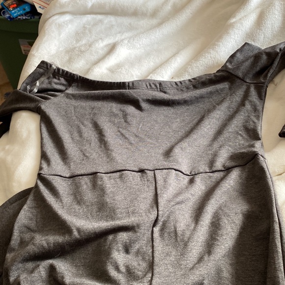 NWOT Love Cameron Los Angeles gray Medium very long dress with slits up sides - Picture 7 of 8